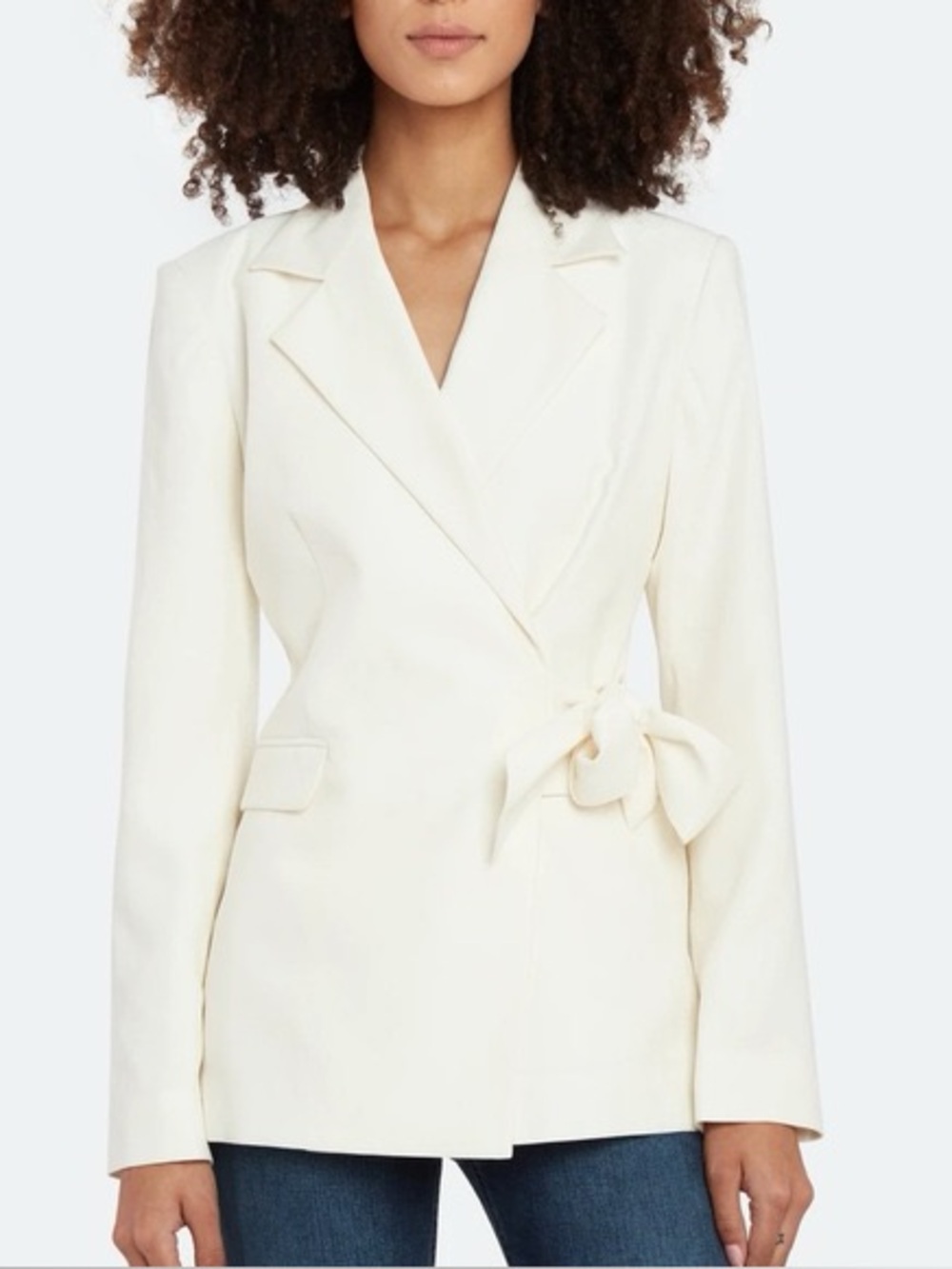 Billie the Label Sawyer Blazer Cream Oversized Side Tie Size Small